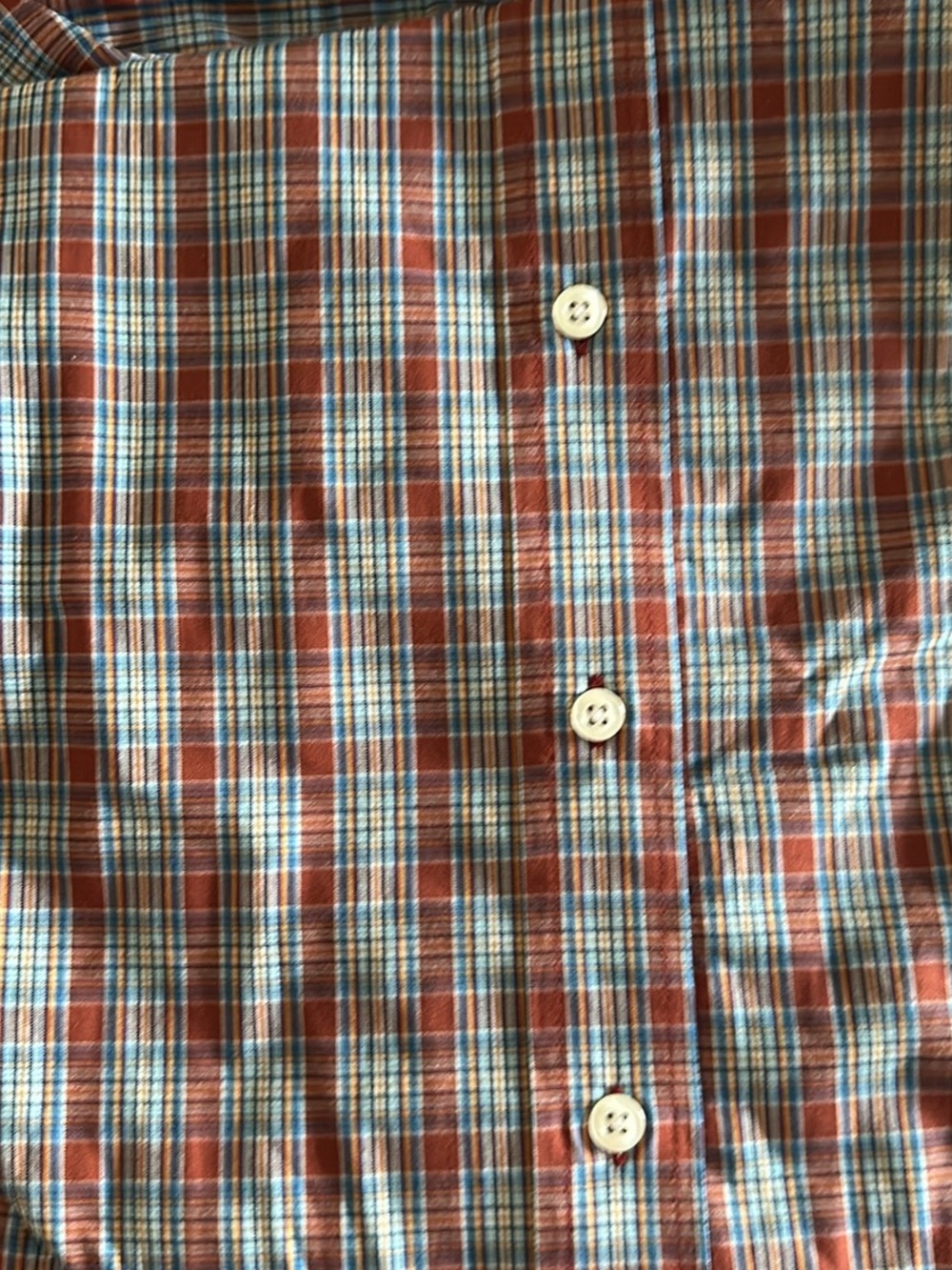 IZOD Burnt Henna Plaid Short-Sleeve Button-Down Shirt - Burnt Henna - Picture 3 of 3